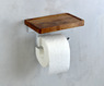 Держатель туалетной бумаги с деревянной полочкой BronzedeLuxe 10705C  матовый хром