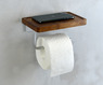 Держатель туалетной бумаги с деревянной полочкой BronzedeLuxe 10705C  матовый хром