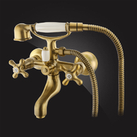 Смеситель Elghansa RETRO BRONZE 2302754-Bronze для ванны двухвентильный с металлической лейкой, бронза