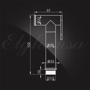 Гигиенический душ Elghansa SHOWER SPRAY BM-03-Chrome для биде с держателем, хром