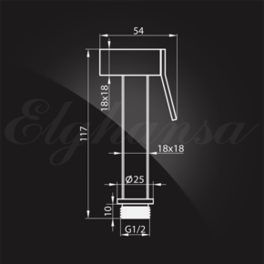 Гигиенический душ Elghansa SHOWER SPRAY BM-02-Chrome для биде с держателем, хром