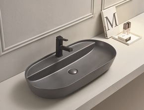 Керамическая раковина для ванной Ceramalux 78325MDH серый матовый