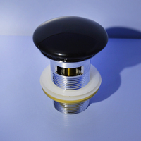 Донный клапан керамический Ceramalux RD019 с переливом,черный