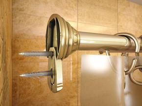 Карниз угловой для ванной с кольцами Monterno CR-4-Bronze 920x920 мм