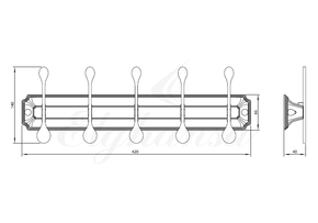Панель Elghansa HERMITAGE HRM-750-White/Chrome с 5 плоскими крючками