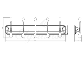 Панель Elghansa HERMITAGE HRM-950-White/Chrome с 5 круглыми крючками