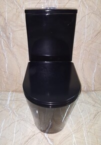 Керамический безободковый унитаз Ceramalux NS-2178-18, черный глянцевый