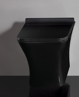 Керамический подвесной унитаз CeramaLux TR2024-18, черный глянцевый