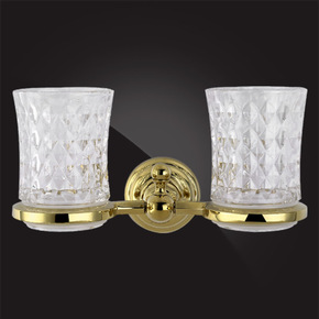 Cтакан для ванной двойной Elghansa PRAKTIC GOLD PRK-422-Gold стекло, золото