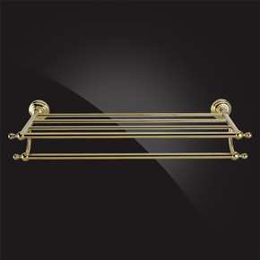 Полка для полотенец Elghansa PRAKTIC GOLD PRK-205-Gold 56 см, с держателем, золото